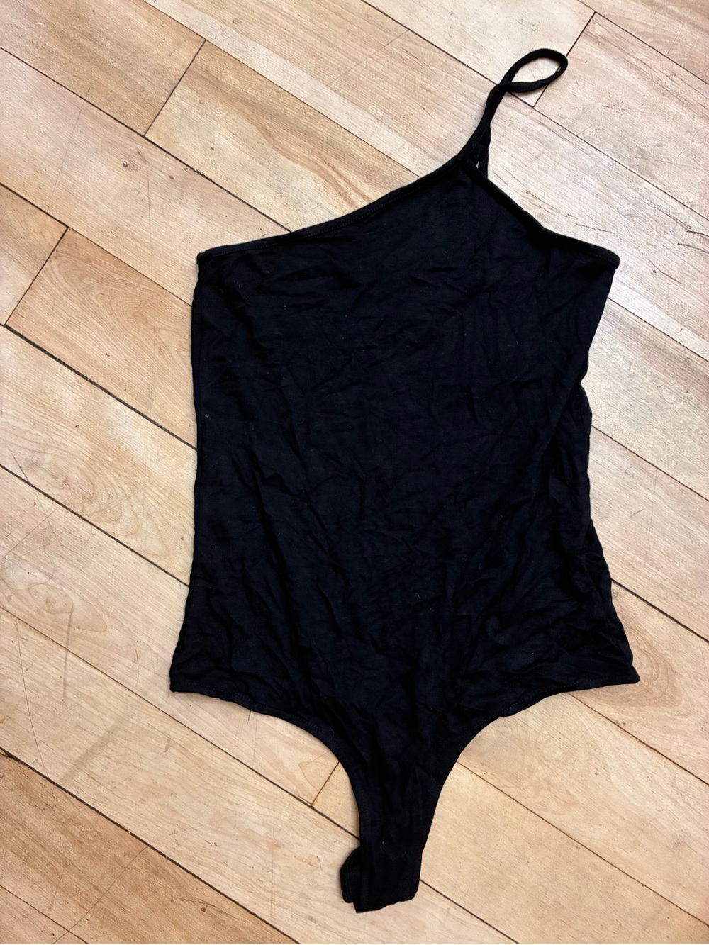 NWT BB Dakota Black One-Shoulder One-Piece Bodysuit